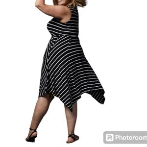 Torrid Black & White Sleeveless Midi Super Soft Skater Dress w Pockets 2…